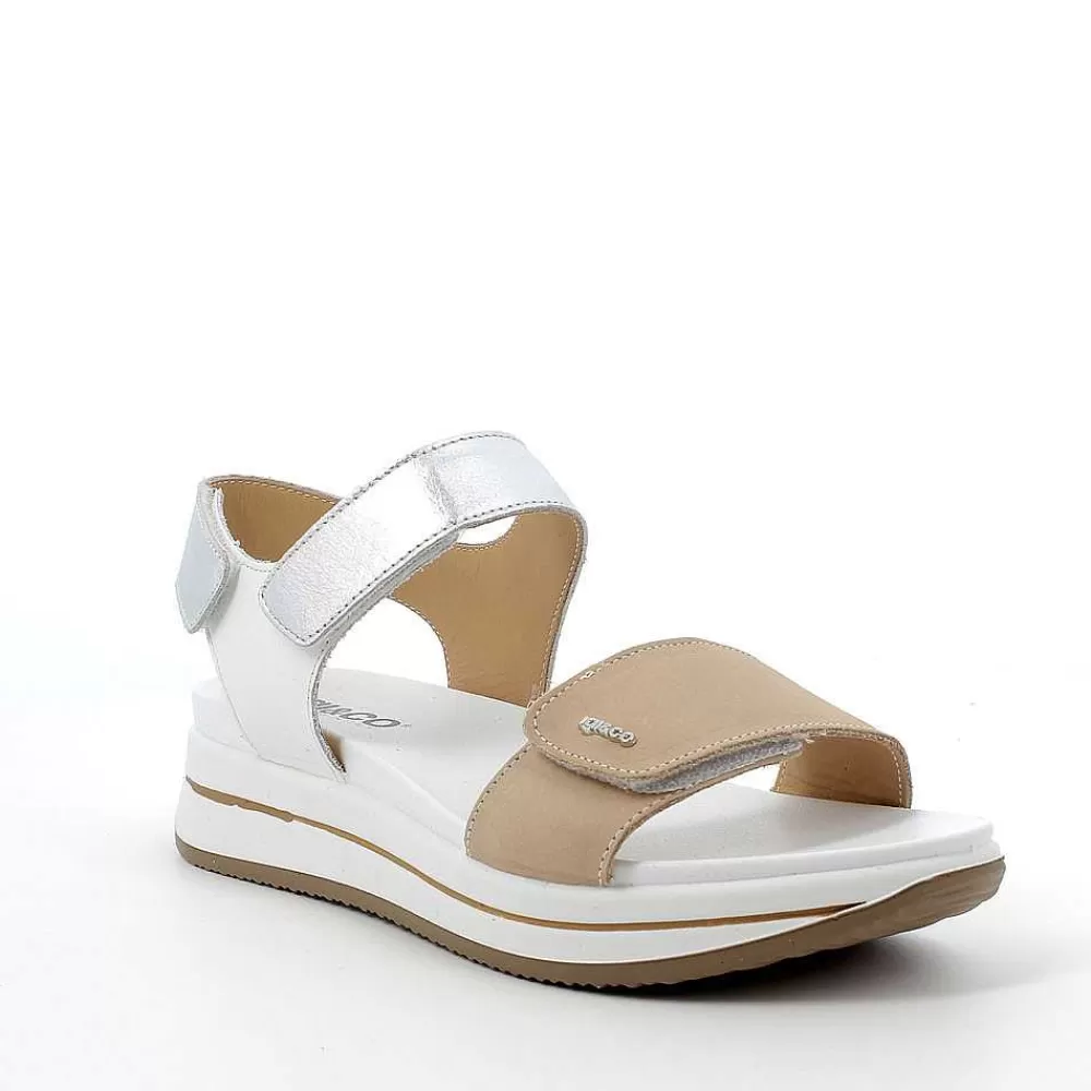 Sandali E Infradito | Igi&Co Sandalo In Pelle Da Donna Beige-Argento